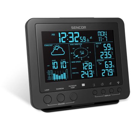 Sencor - Ammattimainen sääasema värikkäällä LCD-näytöllä 1xCR2032