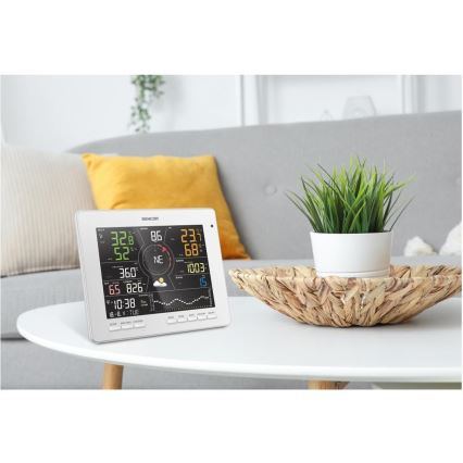 Sencor - Ammattimainen sääasema värikkäällä LCD-näytöllä 5V 1xCR2032 + 3xAA + 2xAA Wi-Fi Tuya