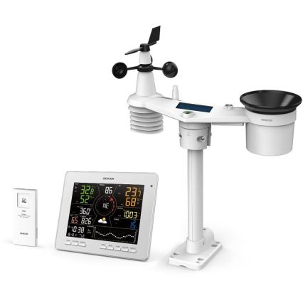 Sencor - Ammattimainen sääasema värikkäällä LCD-näytöllä 5V 1xCR2032 + 3xAA + 2xAA Wi-Fi Tuya