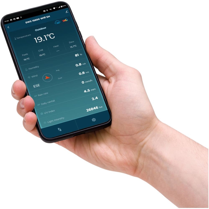 Sencor - Ammattimainen sääasema värikkäällä LCD-näytöllä 5V 1xCR2032 + 3xAA + 2xAA Wi-Fi Tuya