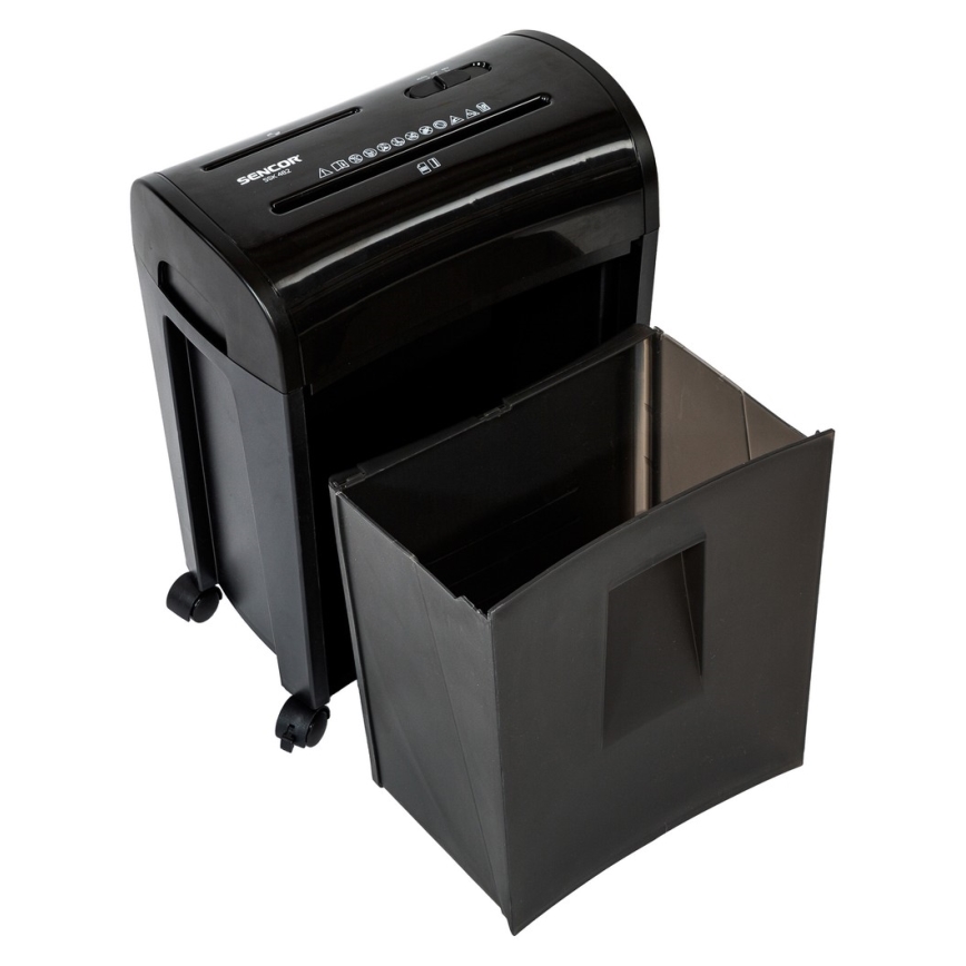 Sencor - CD- ja paperisilppuri A4, 14 l säiliö, 230V, musta