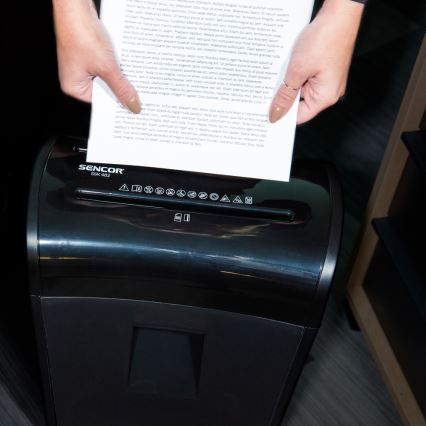 Sencor - CD- ja paperisilppuri A4 tilavuus 14 l 230V musta