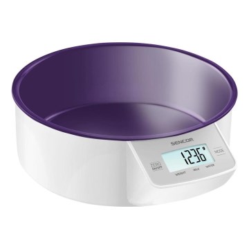 Sencor - Digitaalinen keittiövaaka 2xAAA valkoinen/violetti