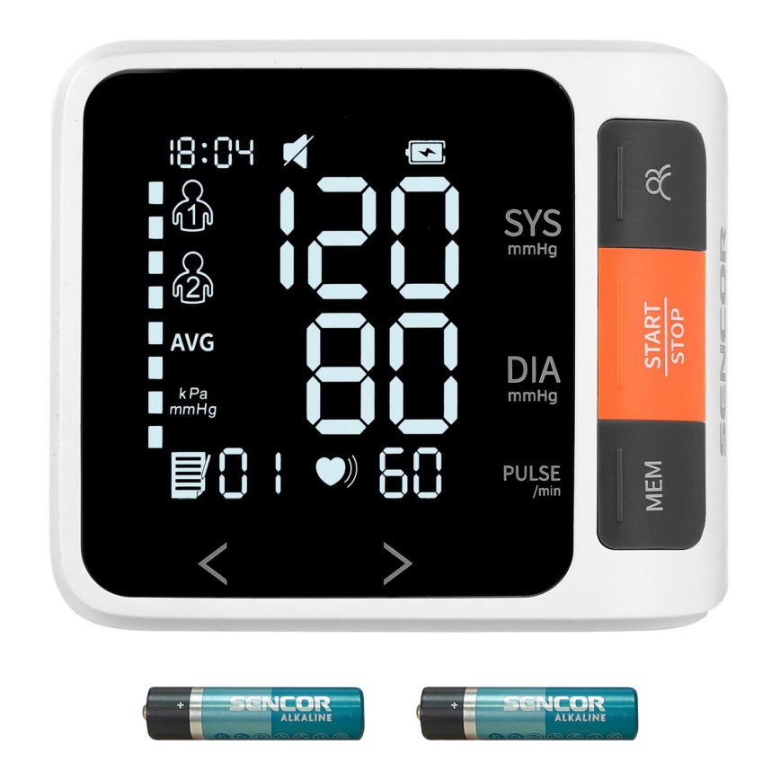Sencor - Digitaalinen verenpainemittari 2xAAA