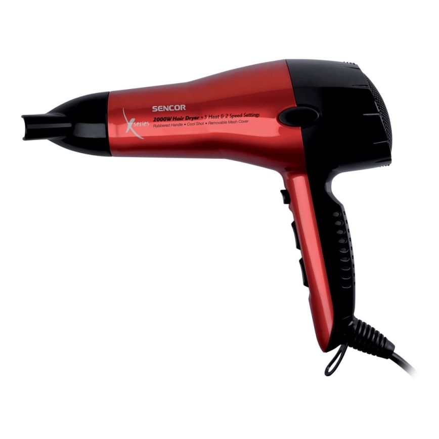 Sencor - Hiustenkuivaaja 2000W/230V punainen
