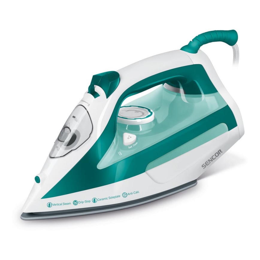 Sencor - Höyrysilitysrauta 2600W/230V turkoosi/valkoinen