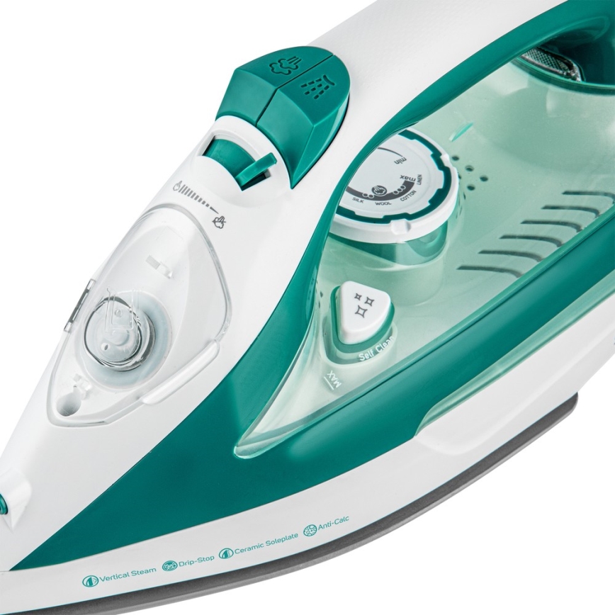Sencor - Höyrysilitysrauta 2600W/230V turkoosi/valkoinen