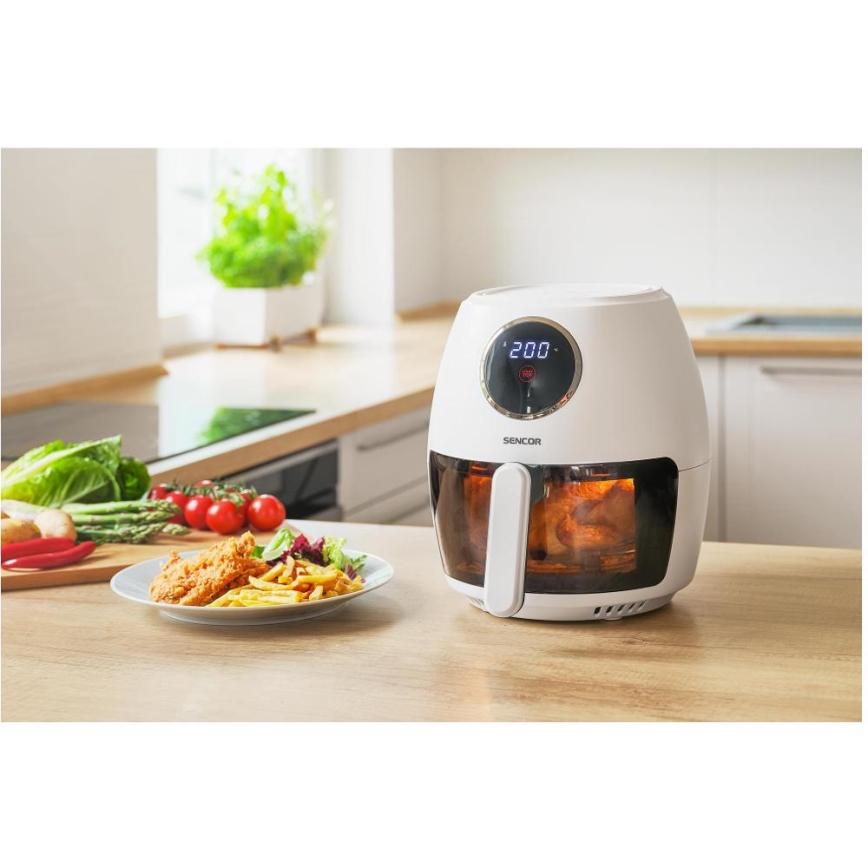 Sencor - Ilmafriteerauskeitin 3,5 l 1300W/230V valkoinen