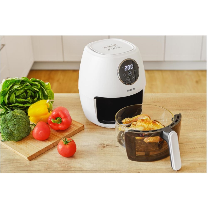 Sencor - Ilmafriteerauskeitin 3,5 l 1300W/230V valkoinen