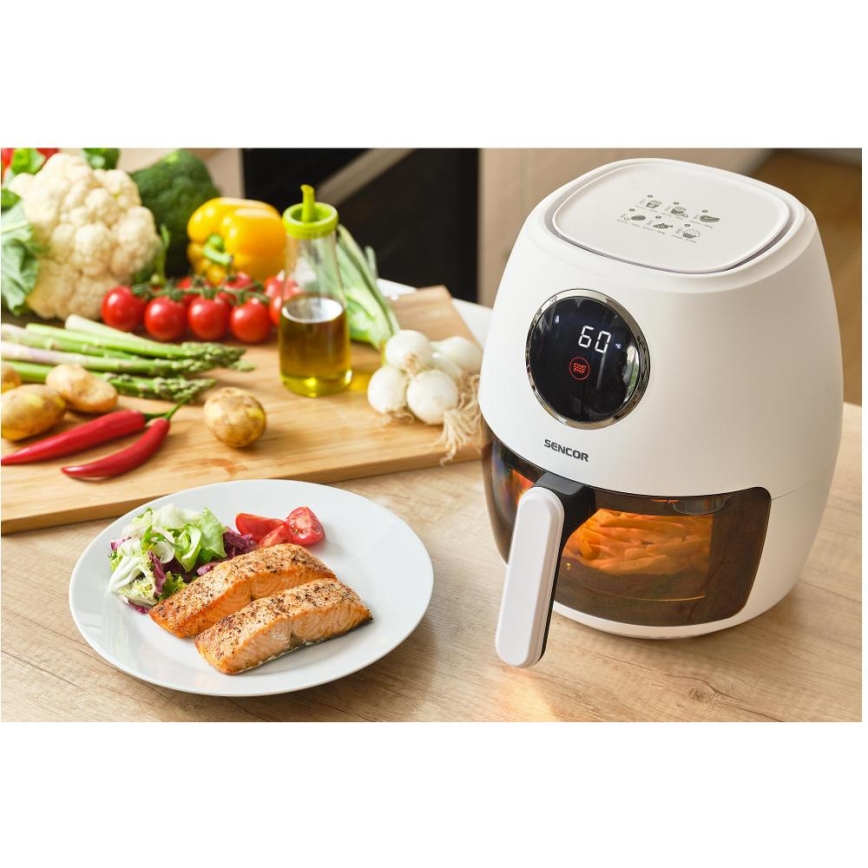 Sencor - Ilmafriteerauskeitin 3,5 l 1300W/230V valkoinen