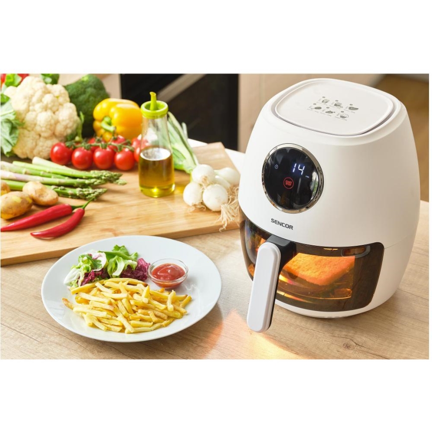 Sencor - Ilmafriteerauskeitin 3,5 l 1300W/230V valkoinen