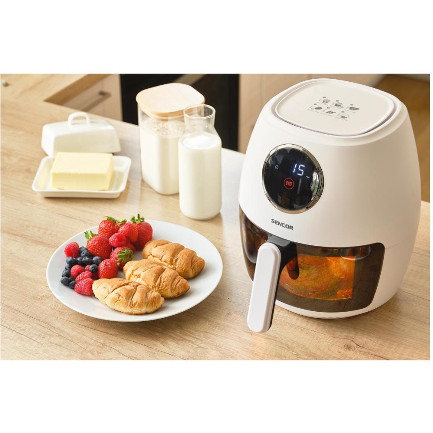Sencor - Ilmafriteerauskeitin 3,5 l 1300W/230V valkoinen