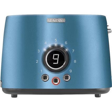 Sencor – Kahdelle viipaleelle tarkoitettu leivänpaahdin lämpötelineellä, 1000W/230V, sininen