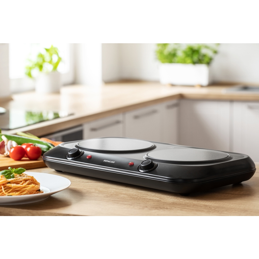 Sencor - Kaksoislasikeraaminen liesi 2400W/230V