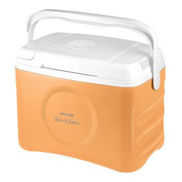 Sencor - Kannettava autojääkaappi 22 l 45W/12V oranssi/valkoinen