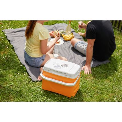 Sencor - Kannettava autojääkaappi 22 l 45W/12V oranssi/valkoinen