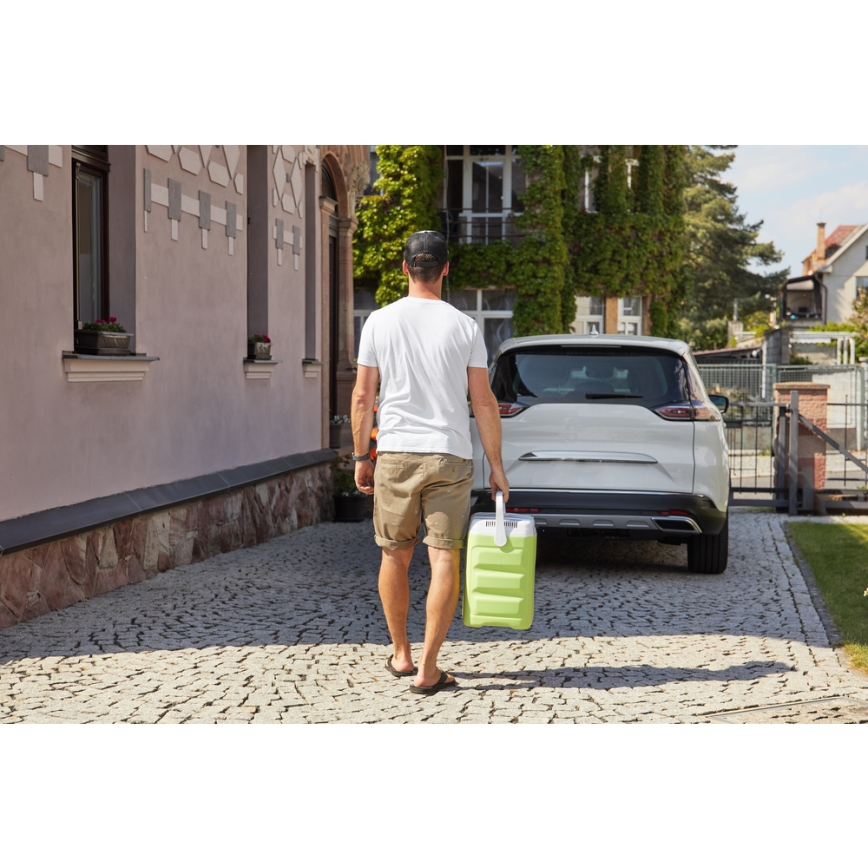 Sencor - Kannettava autojääkaappi 30 l 55W/5V/12V/230V vihreä/valkoinen