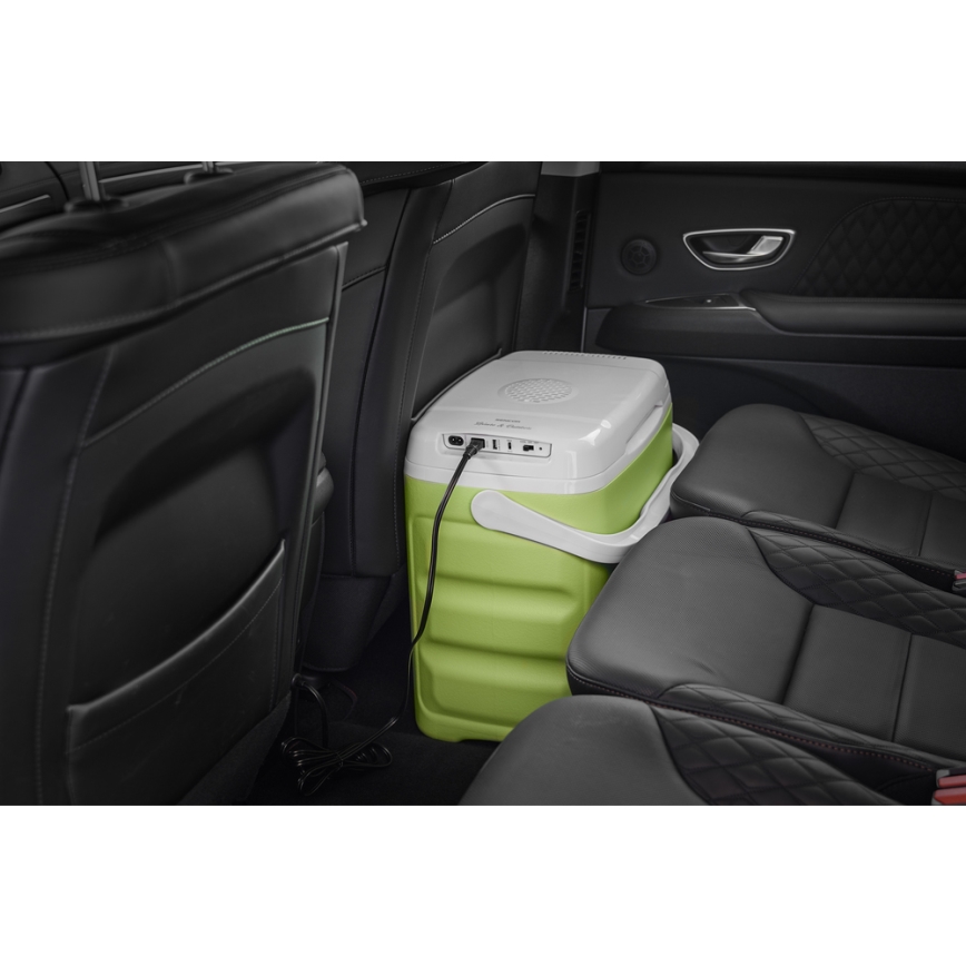 Sencor - Kannettava autojääkaappi 30 l 55W/5V/12V/230V vihreä/valkoinen