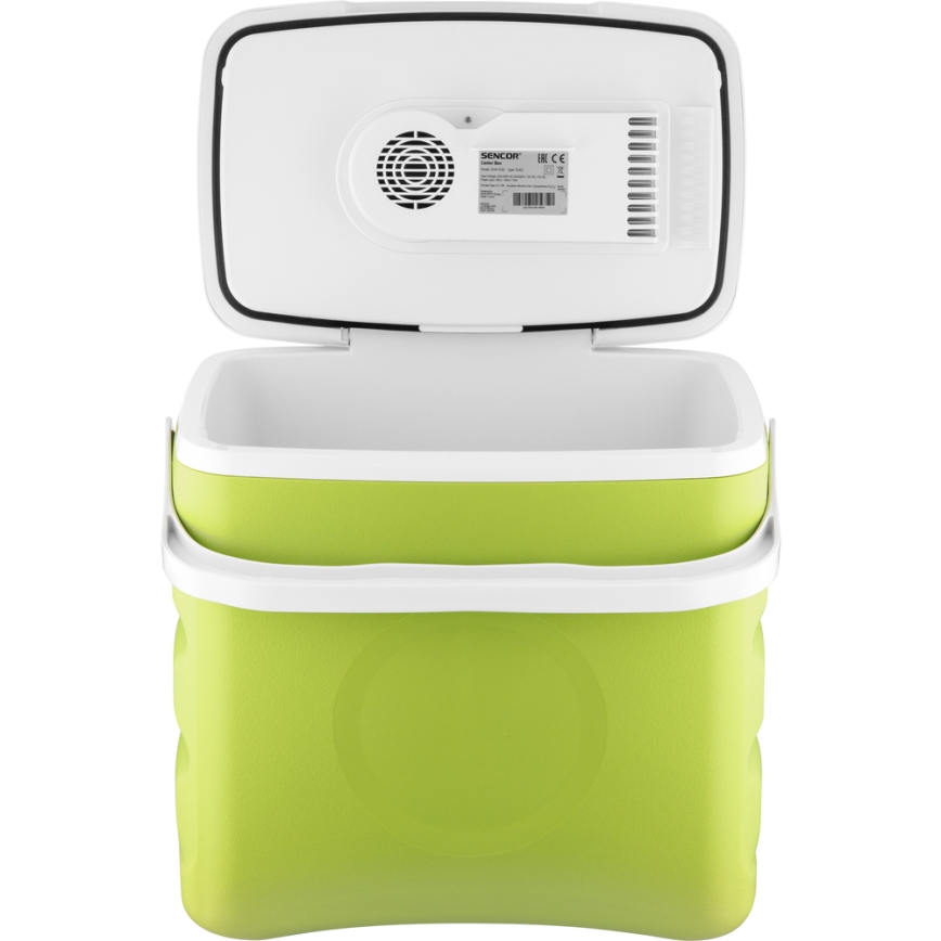 Sencor - Kannettava autojääkaappi 30 l 55W/5V/12V/230V vihreä/valkoinen