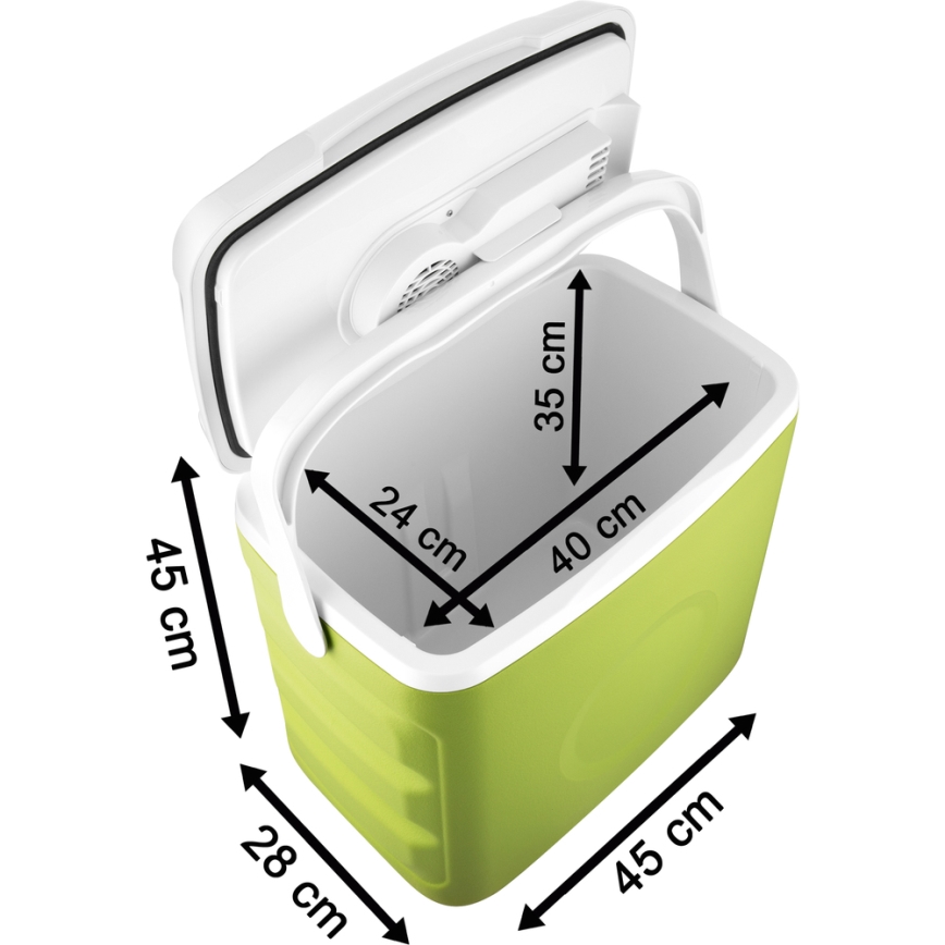 Sencor - Kannettava autojääkaappi 30 l 55W/5V/12V/230V vihreä/valkoinen