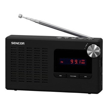 Sencor - Kannettava PLL FM-radiovastaanotin 5W 800 mAh 3.7V USB ja MicroSD