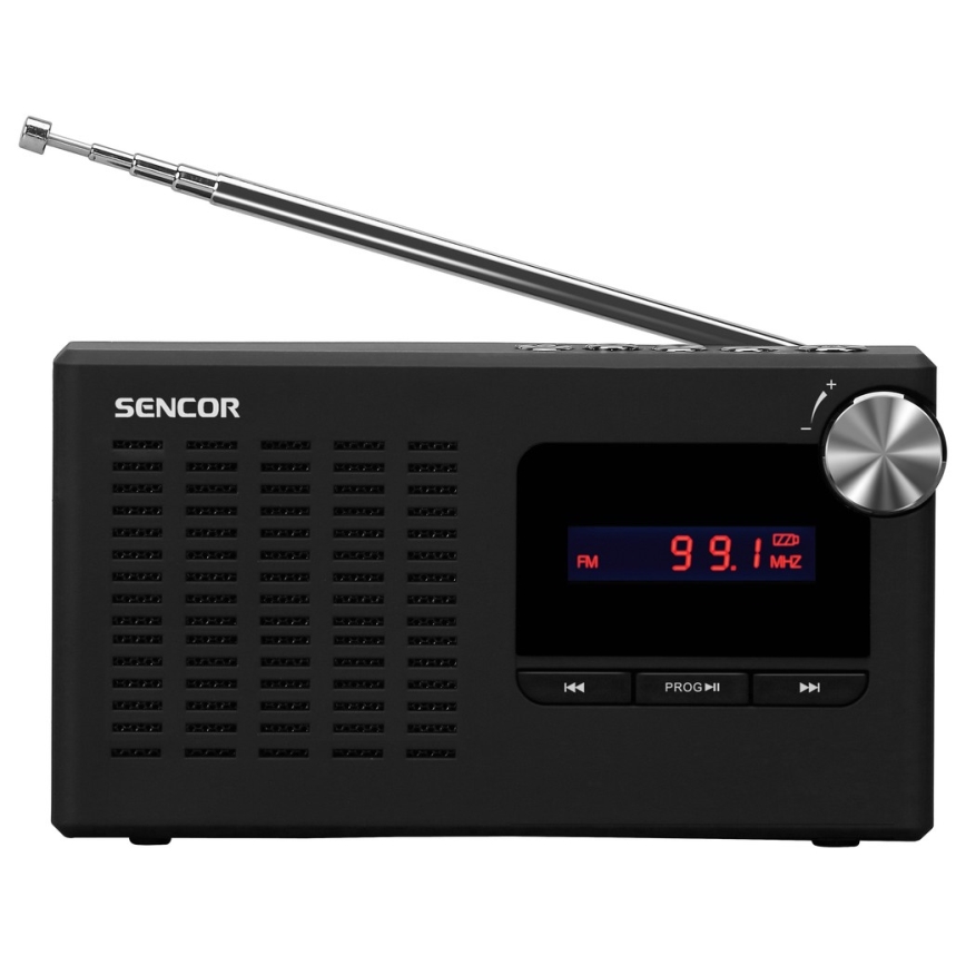 Sencor - Kannettava PLL FM-radiovastaanotin 5W 800 mAh 3.7V USB ja MicroSD