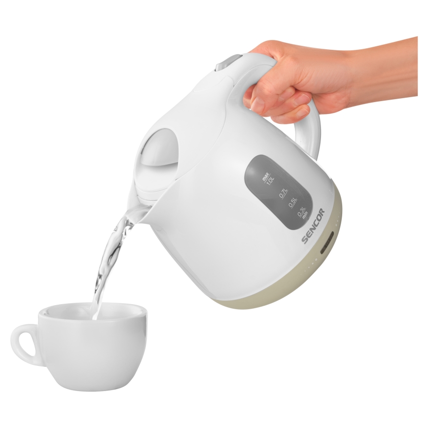 Sencor - Kattila 1 l 1100W/230V valkoinen/beige