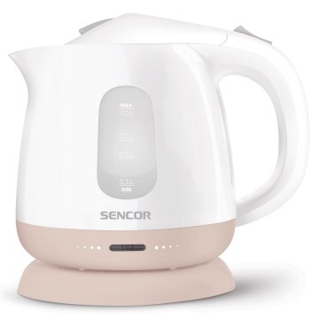 Sencor - Kattila 1 l 1100W/230V valkoinen/vaaleanpunainen