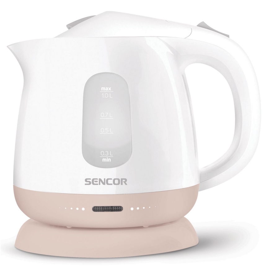 Sencor - Kattila 1 l 1100W/230V valkoinen/vaaleanpunainen