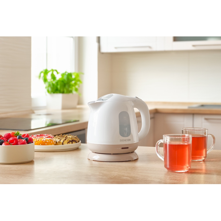 Sencor - Kattila 1 l 1100W/230V valkoinen/vaaleanpunainen