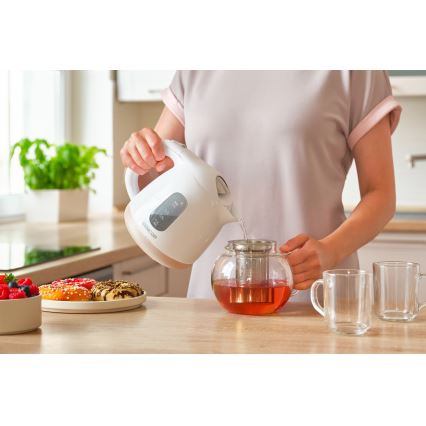Sencor - Kattila 1 l 1100W/230V valkoinen/vaaleanpunainen