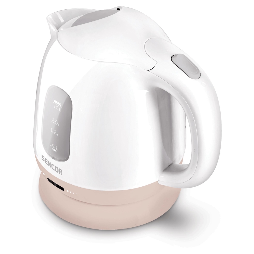 Sencor - Kattila 1 l 1100W/230V valkoinen/vaaleanpunainen