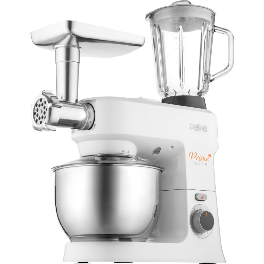 Sencor - Keittiörobotti ruostumattomasta teräksestä valmistetun kulhon kanssa 1000W/230V valkoinen