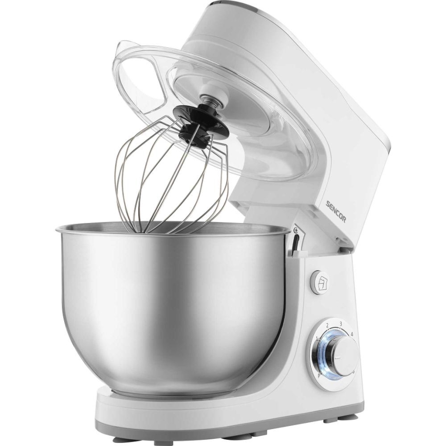 Sencor - Keittiörobotti ruostumattomasta teräksestä valmistetun kulhon kanssa 1300W/230V valkoinen