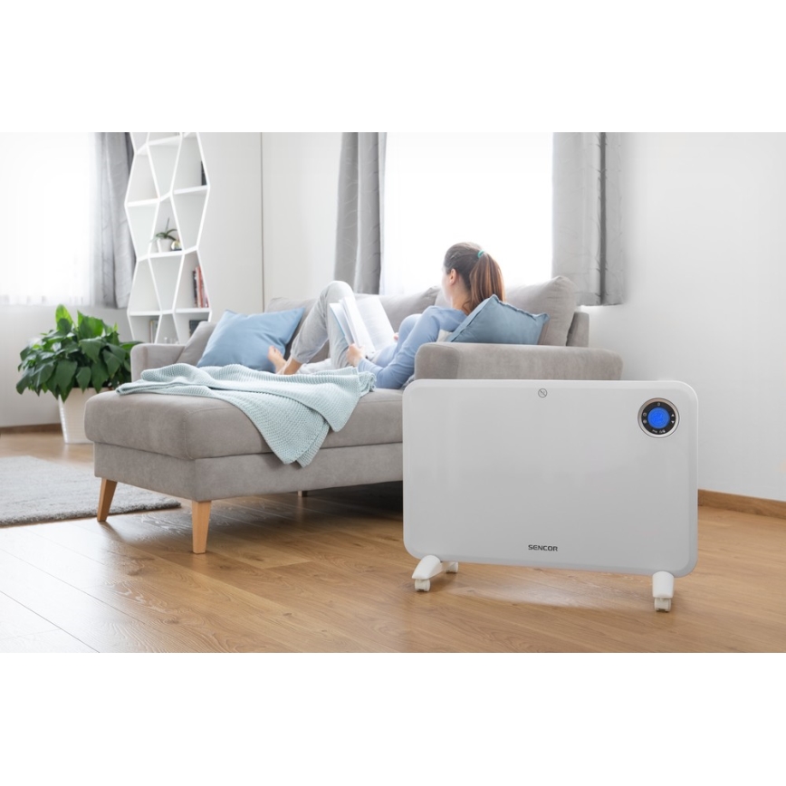 Sencor - Konvektiolämmitin LCD-näytöllä ja termostaatilla 750W/1500W/230V IP24