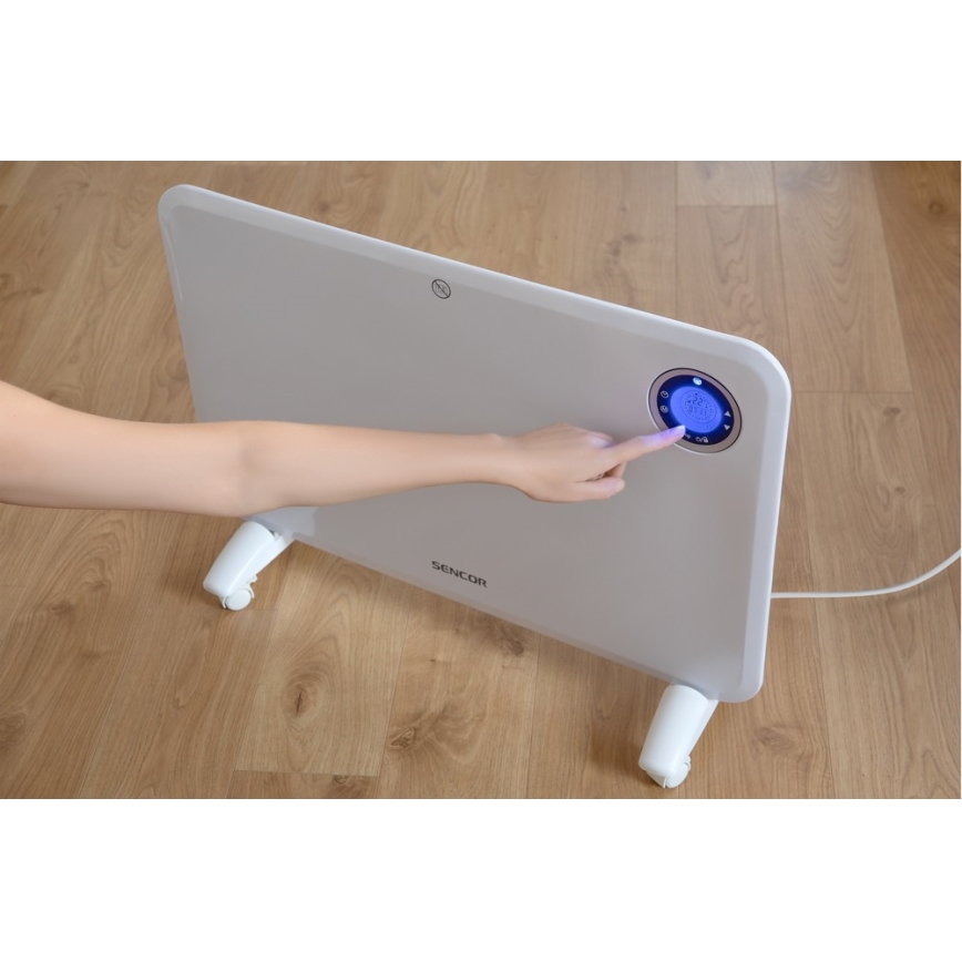 Sencor - Konvektiolämmitin LCD-näytöllä ja termostaatilla 750W/1500W/230V IP24