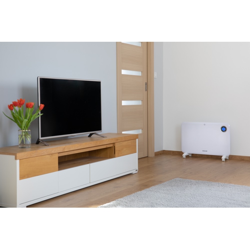 Sencor - Konvektiolämmitin LCD-näytöllä ja termostaatilla 750W/1500W/230V IP24