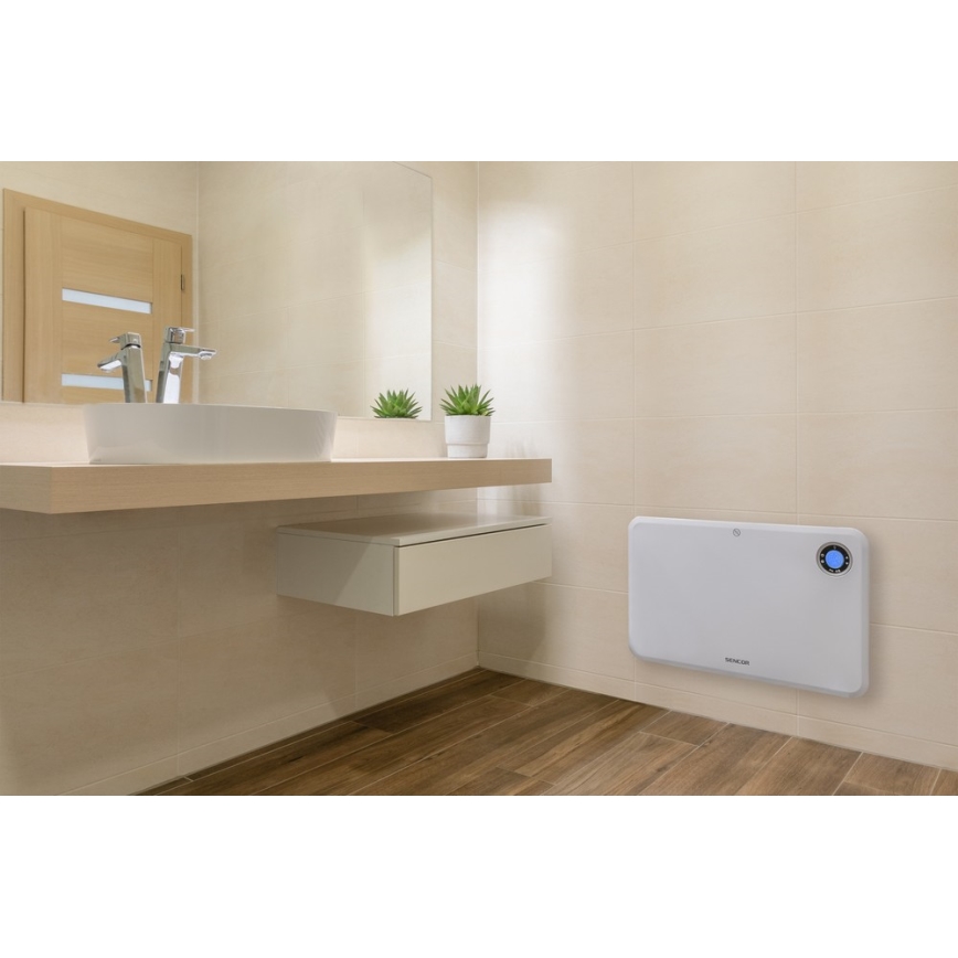 Sencor - Konvektiolämmitin LCD-näytöllä ja termostaatilla 750W/1500W/230V IP24