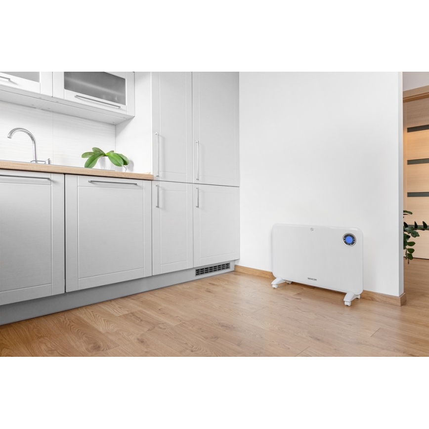 Sencor - Konvektorilämmitin LCD-näytöllä ja termostaatilla 750W/1500W/230V IP24