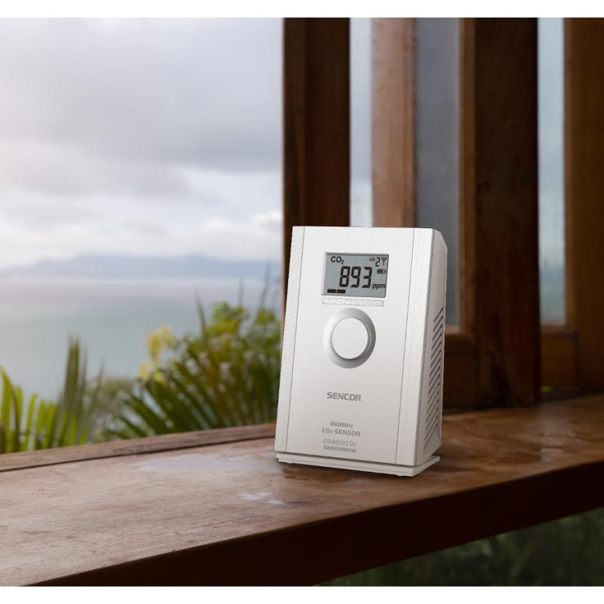 Sencor - Langaton CO2-anturi 5V/3xAA 2000 mAh