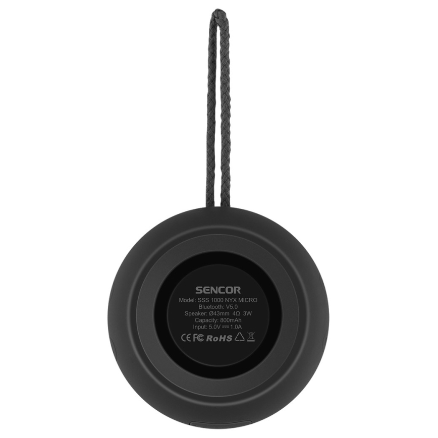 Sencor - Langaton kaiutin 3W 800 mAh IPX4 musta