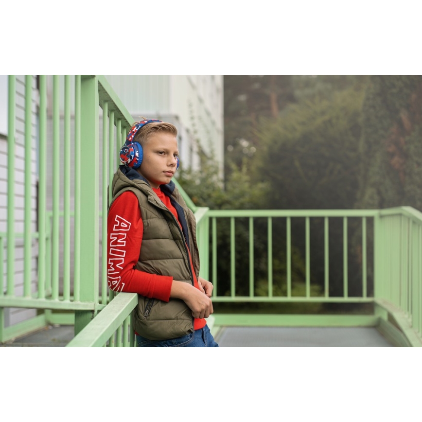 Sencor - Langattomat kuulokkeet mikrofonilla 3,7V/400 mAh sininen/punainen
