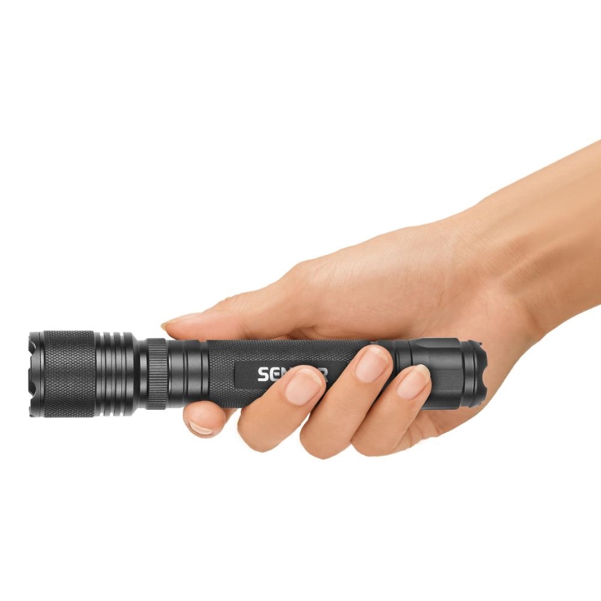 Sencor - LED Alumiininen taskulamppu LED/5W/6xAAA IP44 musta