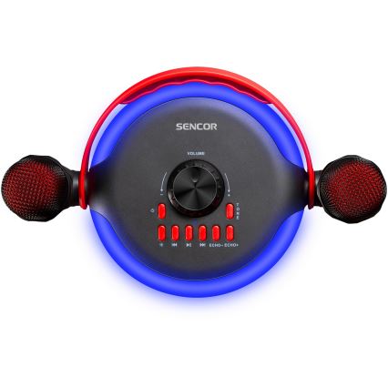 Sencor - LED Kaiutin langattomilla mikrofoneilla 4000 mAh