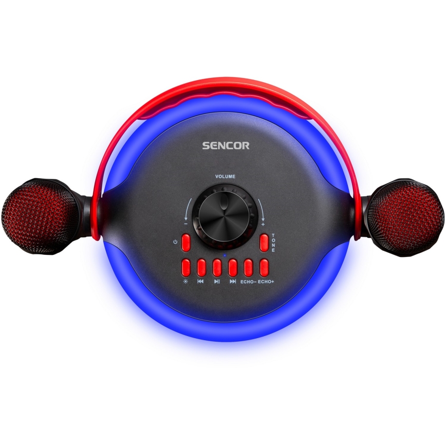 Sencor - LED Kaiutin langattomilla mikrofoneilla 4000 mAh