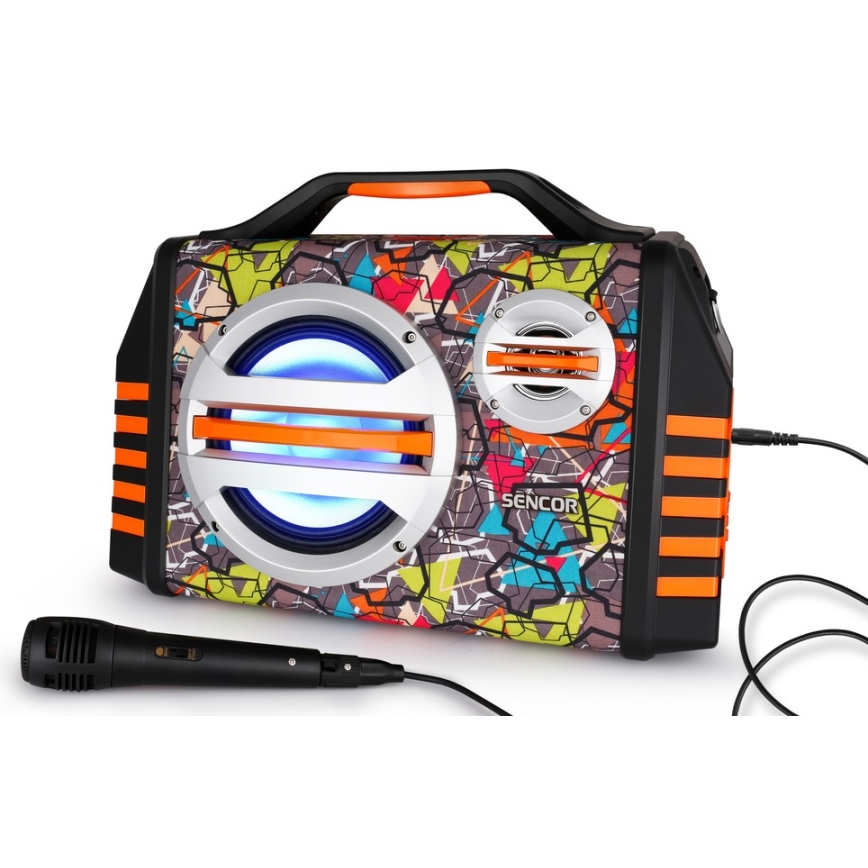 Sencor - LED Lasten langaton kaiutin mikrofonilla 30W 1800 mAh