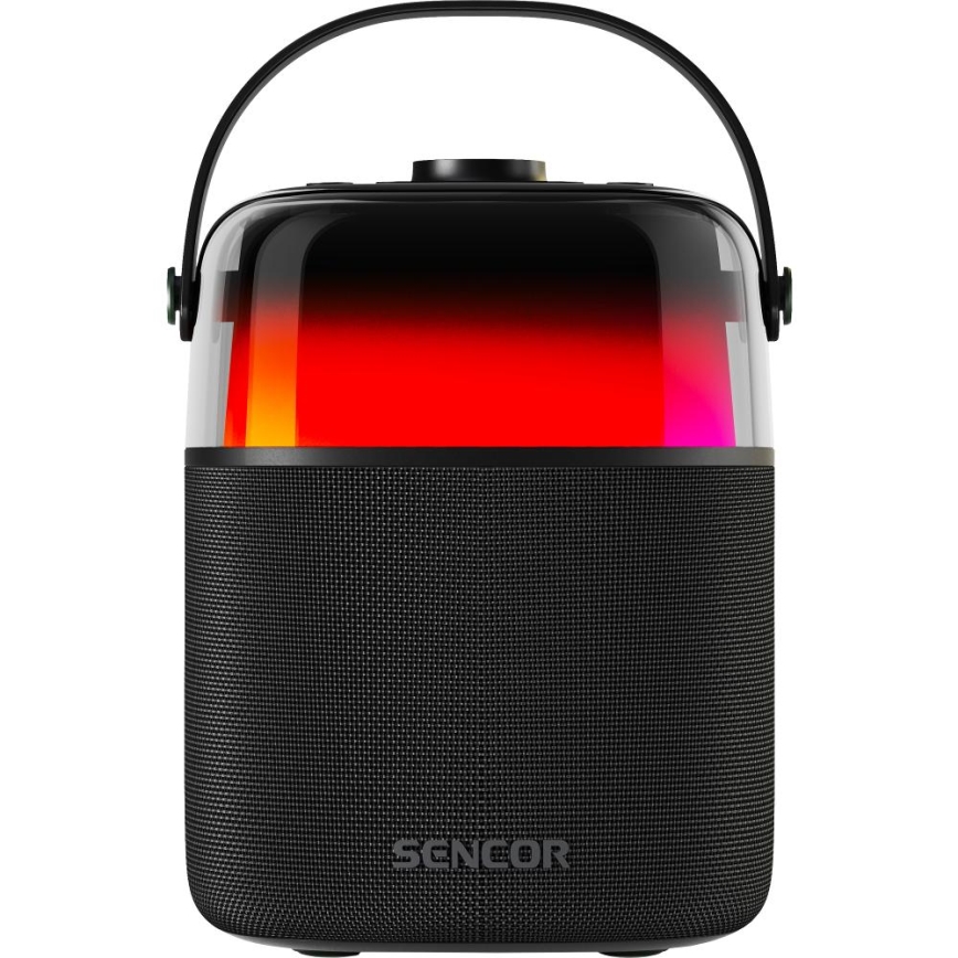 Sencor - LED RGB-kaiutin langattomilla mikrofoneilla 35W 8000 mAh + 2x 1800 mAh IPX5 musta