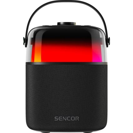 Sencor - LED RGB Kaiutin langattomilla mikrofoneilla 35W 8000 mAh IPX5 musta
