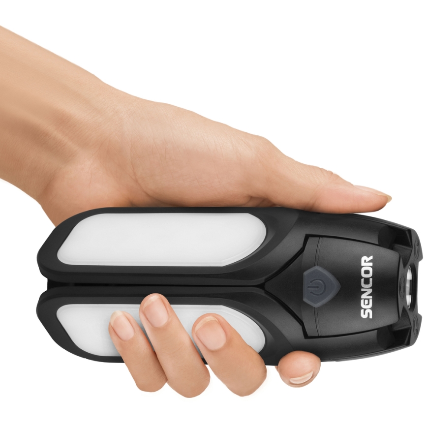 Sencor - LED-ladattava retkeilytaskulamppu aurinkopaneelilla LED/3W/1600 mAh IPX4