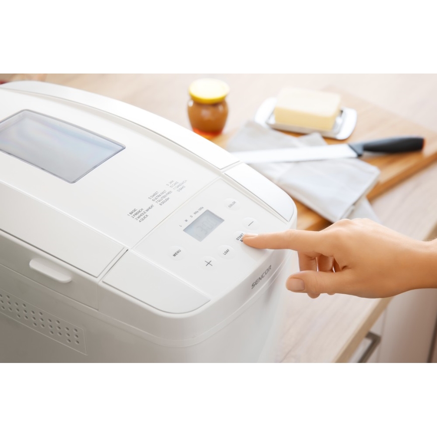 Sencor - Leipäkone kotiin LCD-näytöllä 800W/230V